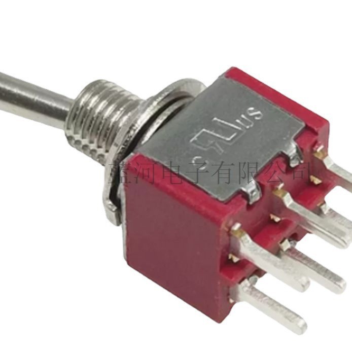 （源头货）乐达 钮子开关MTS-203 焊脚针脚 尖脚 6脚3档 拨动开关