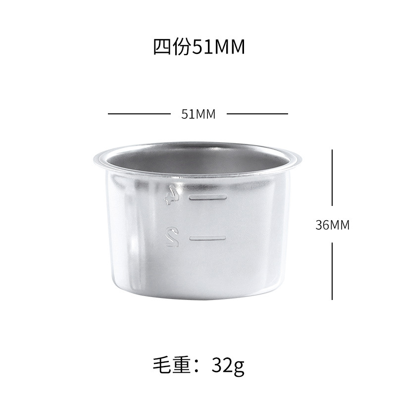 Filtro de café manual de acero inoxidable 304, compatible con 51/54/58 mm