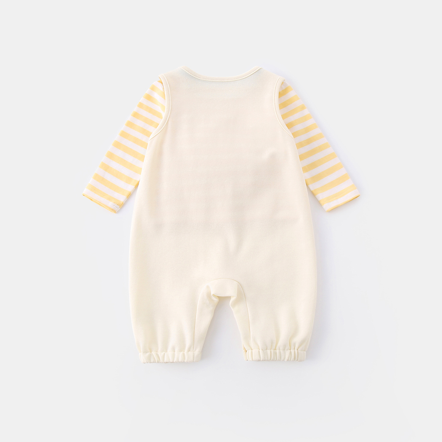 106059819@qq.com Tenue de printemps pour bébé : Ensemble deux pièces pour bébés de quelques mois, comprenant un t-shirt rayé et un pantalon à bretelles. Convient aux nourrissons._voghion.com