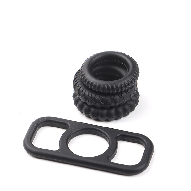 Magic Lock Silicone Penis Ring Set with Desensitizing Granules for Delayed Ejaculation — detail image 9