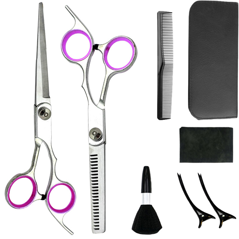 Directo de fábrica tijeras de peluquero conjunto de tijeras de peluquería dientes planos tijeras profesionales flequillo herramienta de adelgazamiento estilista tijeras de peluquero