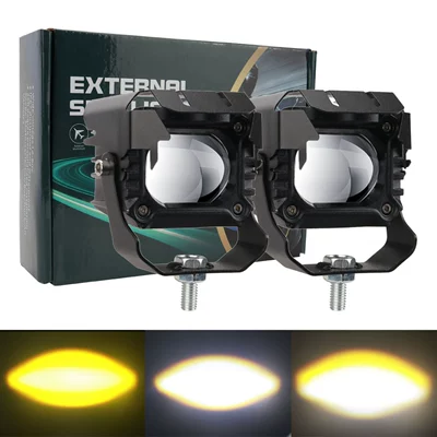 Motorcycle and Electric Vehicle Led: Motorcycle headlights, headlights - white-and-yellow-flash-two-pack