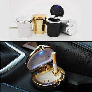 Car Ashtray Led with Light Car Ashtray Car Imitation Metal Ashtray Car Supplies Wholesale Manufacturer