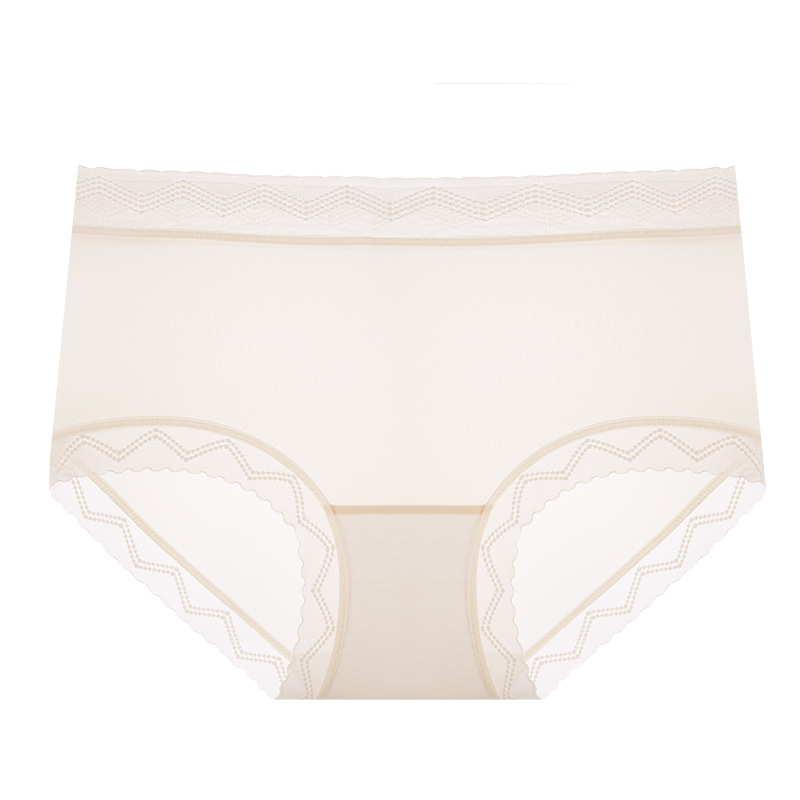 Puro deseo sedoso, sin costuras, ligero, transpirable, malla, encaje, ropa interior femenina, entrepierna transpirable, cintura media, ropa interior femenina