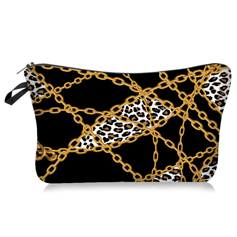 Streetwear Leopard Polyester Square Makeup Bags display picture 1