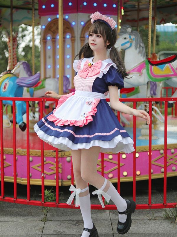 カフェメイド衣装コスプレプリンセスドレス小さなドレス女性ドレスコスプレパーティー制服プラスサイズ|undefined