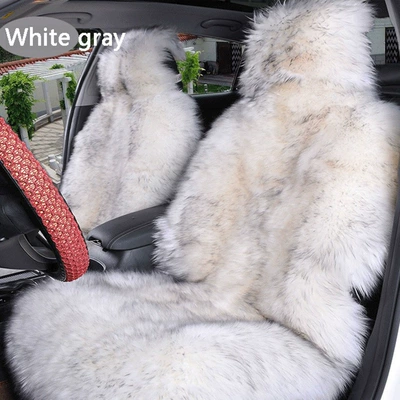 Wool Car Seat Cushion with Integrated Fur and Backrest Cover, Winter Warm and Thickened Australian Sheepskin Car Seat Cover (Wool pad)