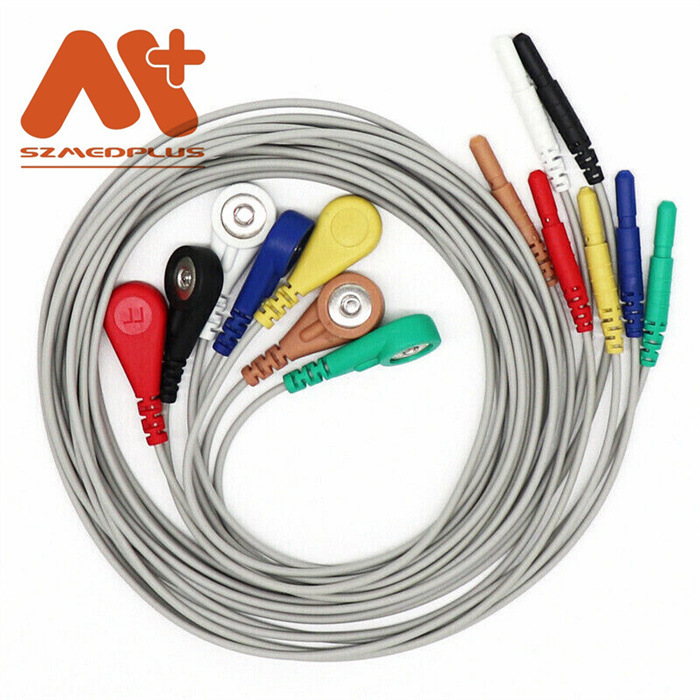 兼容holter动态七导心电扣式导联线 DIN动态心电导联线宠物