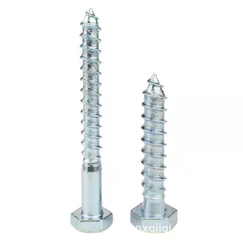 DIN571外六角木螺丝 木螺丝钉 镀锌自攻螺丝钉4.8级M5M6M8M10M12