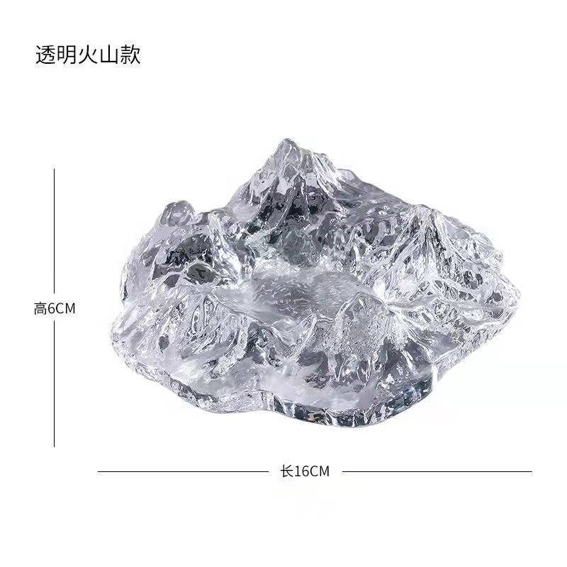 (2개) 고급 유리 재떨이 홈 선물 거실 높은 가치 창조적 인 개인화 된 패션 복고풍 가벼운 고급 유리 빙산