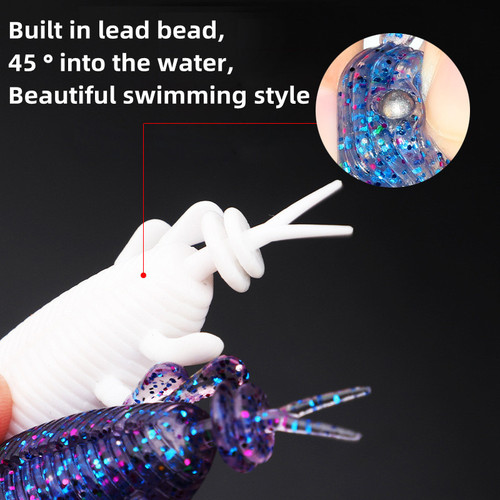 Wholesale floating soft worm frog bait into the water 45°8cm14g soft bait crank hook black fish potato thunder strong bait cross-border