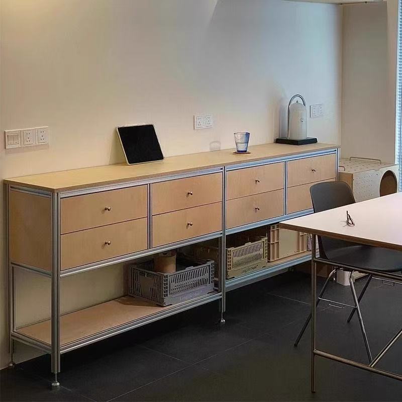 Aluminum Profile Module Sideboard Simple Living Room Tv Cabinet Wall Storage Cabinet Coffee Cabinet Tea Cabinet Storage Cabinet