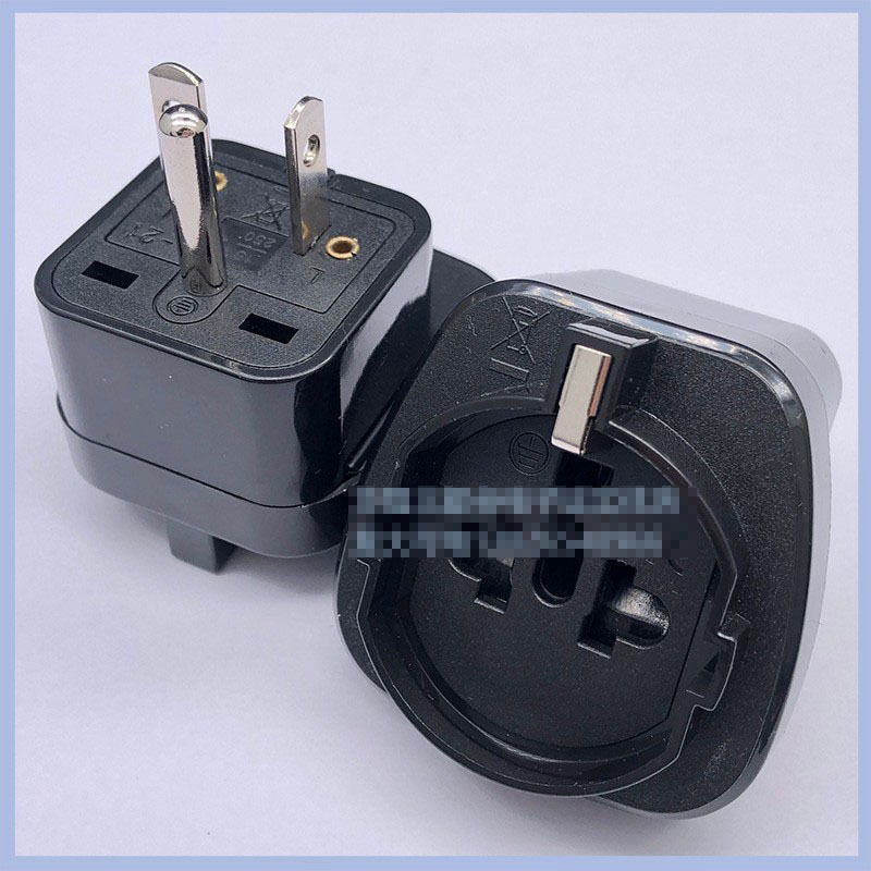 特殊美标冷气转换插头 SD-21 欧规嵌入式插孔 一圆一横一竖转换器