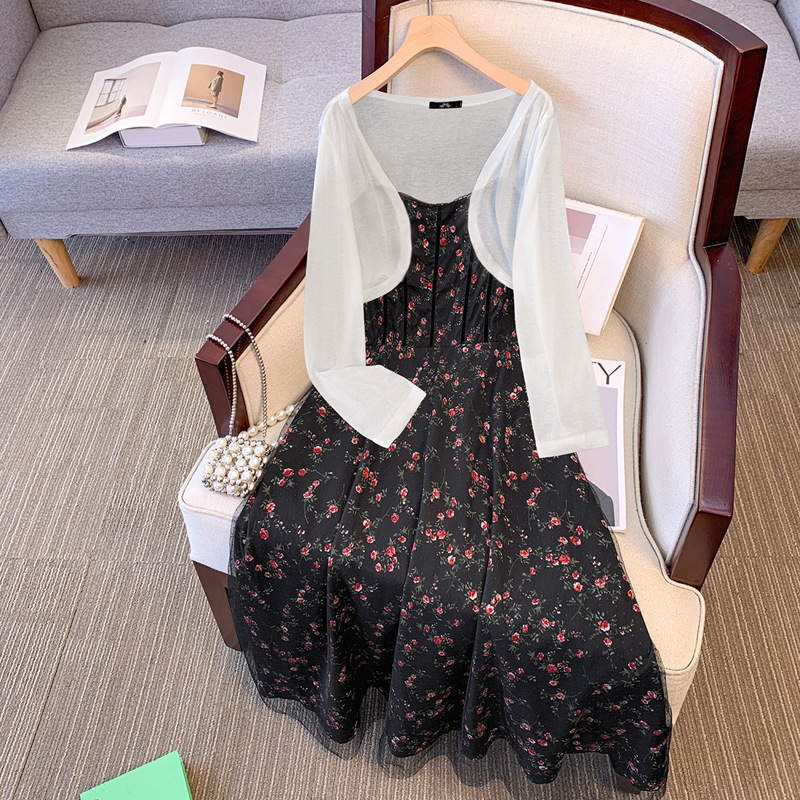  夏  2XL-6XL 大きいサイズ カーディガン ワンピース 2点セット