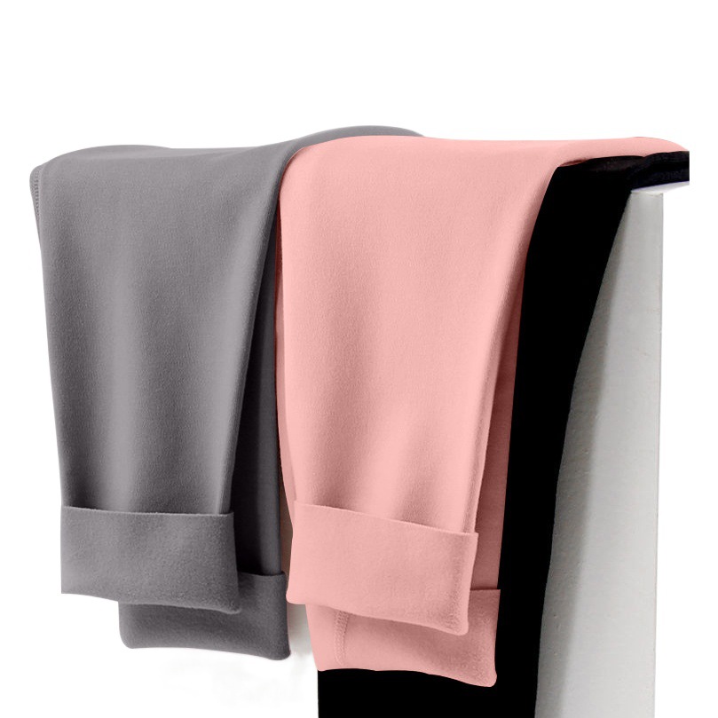 Calzoncillos largos de terciopelo de doble cara para mujer leggings Otoño e Invierno temperatura constante pantalones cálidos forrados de lana engrosada pantalones de lana