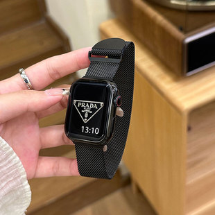 For iwatchs8/s9 watchband Milan magnetic suction integrated metal apple s7/s6/se/5/4/3/2 generation hand