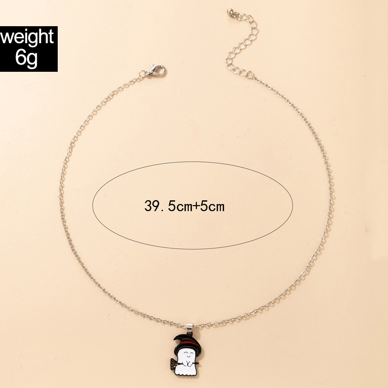 Halloween ghost eyeball mummy pumpkin lantern geometric necklace wholesale nihaojewelry