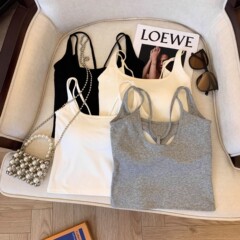 8610 Modal with chest pad vest suspender base slim elastic beautiful back slim fit inner wear chest pad vest for women