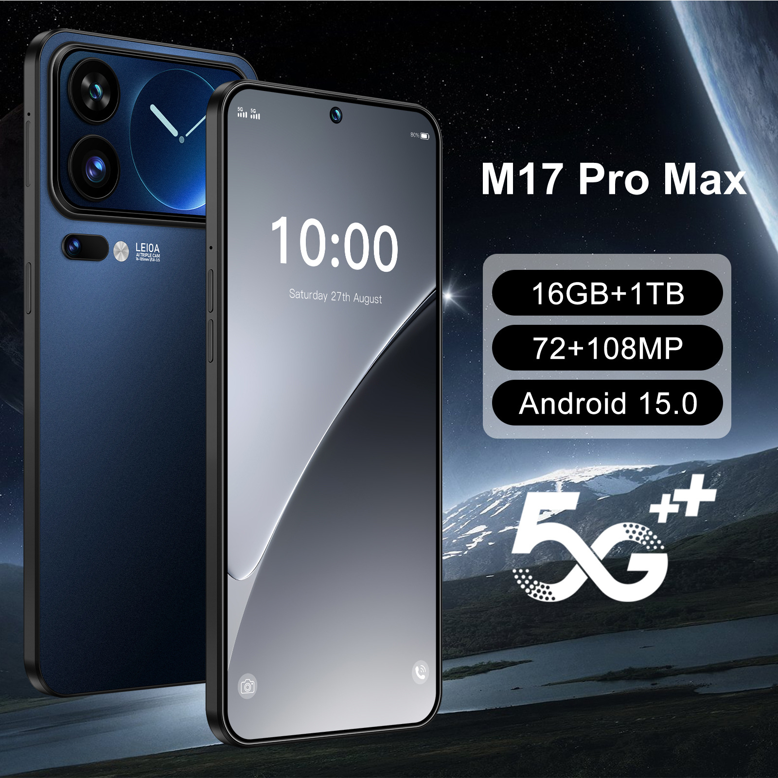 Teléfono Inteligente Smartphone M17Pro Max 16+1TB Doble SIM