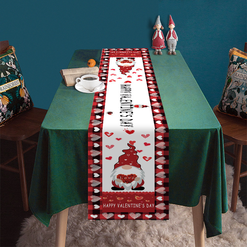 Transfronterizo nuevo día de San Valentín camino de mesa Lino impreso mantel hogar Decoración sofá fiesta Festival atmósfera Decoración
