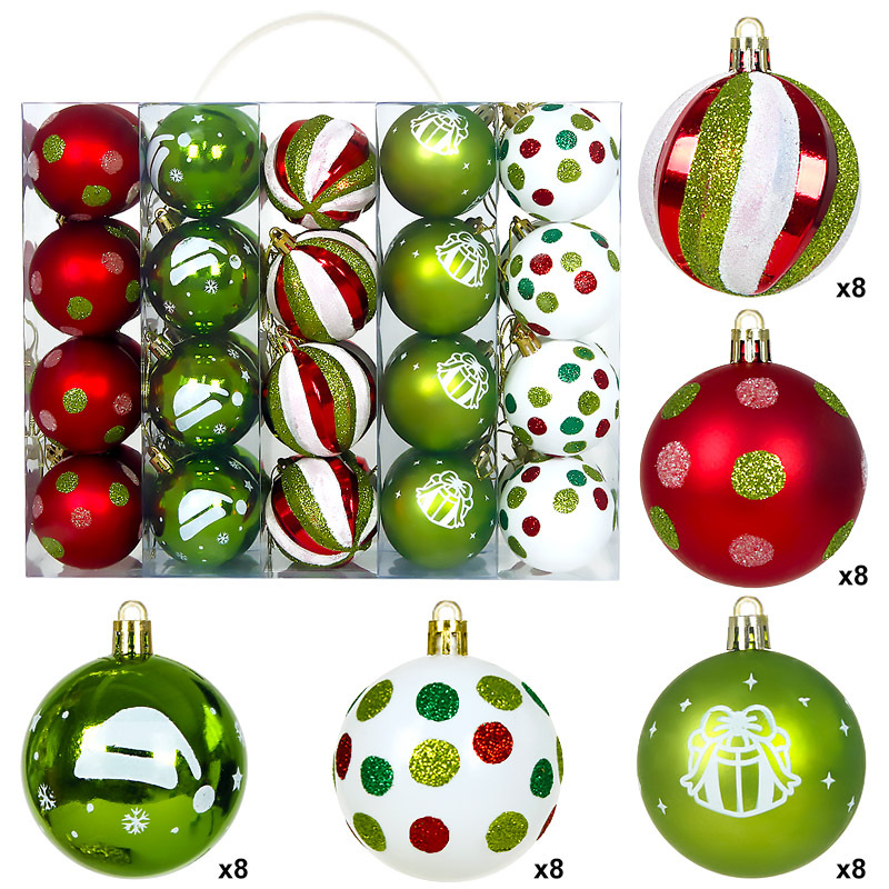 Amazon Cross-border Christmas Ball Set 6CM40 bolas decorativas de Navidad bolas pintadas bolas de plástico galvanizado