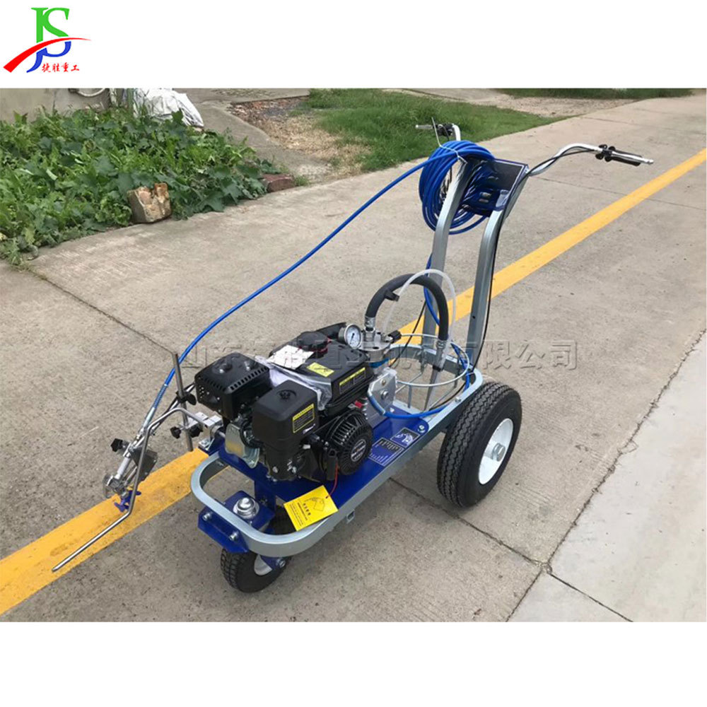 máquina de dibujo de línea de pulverización en frío de mano pequeña máquina de marcado de carretera de doble pistola para aparcamiento acera