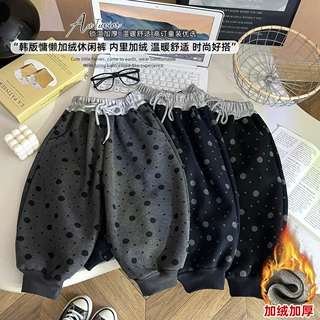 秋冬新款男女童宝宝加绒裤子儿童运动裤加厚保暖休闲裤一体绒长裤