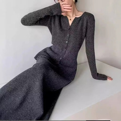 法式优雅风针织开衫套装女2025秋冬新款设计感半身裙两件套毛衣女