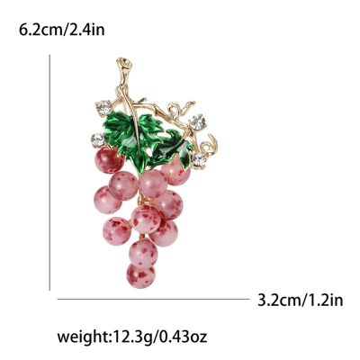 Creative Enamel Grape Brooch: Yaxa sancaqları