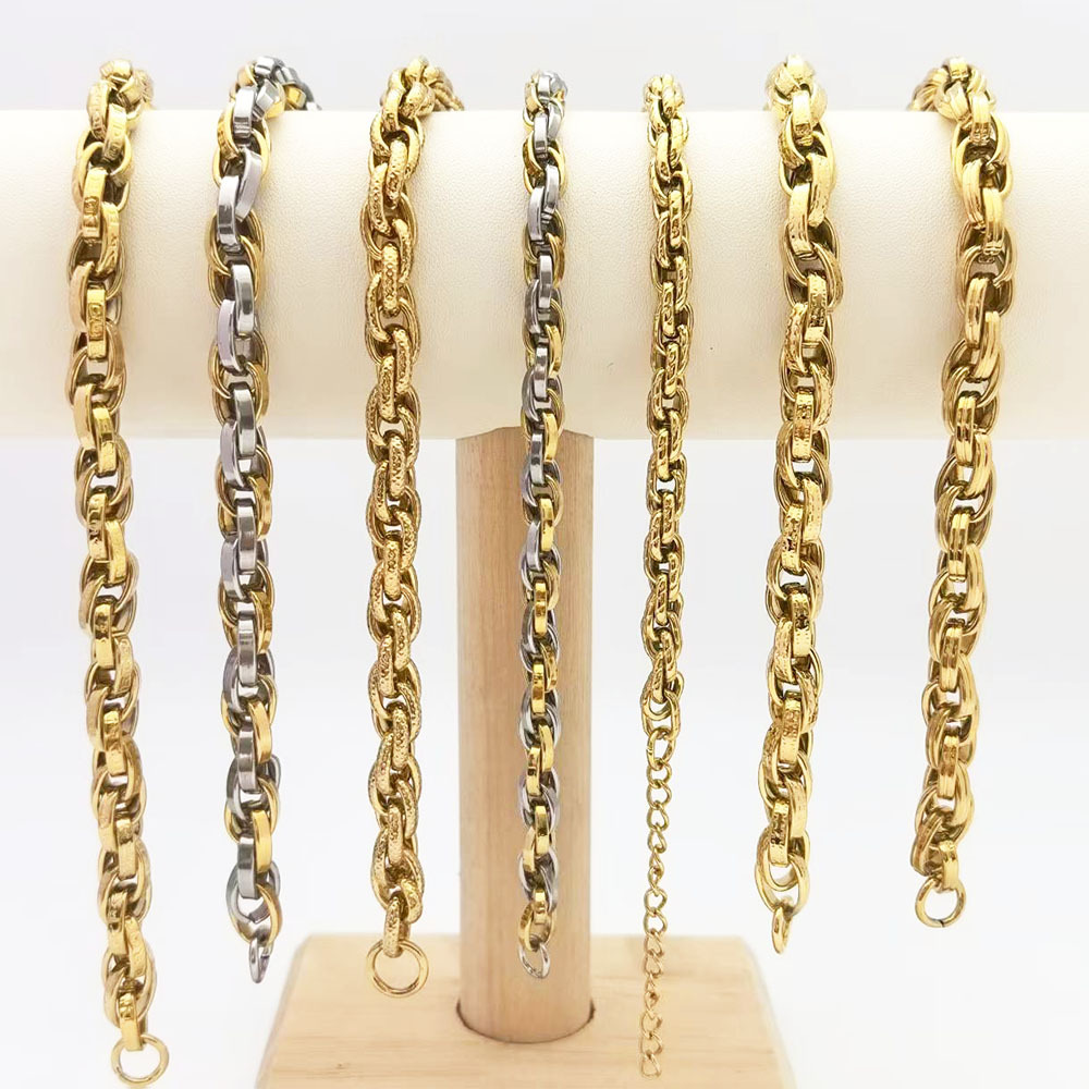 欧美新款手工不锈钢链条手链高档轻奢气质女式百搭金属手饰