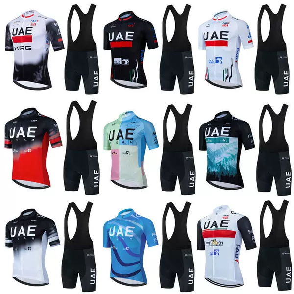 Cross-Border Hot Selling Tour De France Uae Uae Team Cycling Jersey Short-Sleeved Suit Men's Cycling Clothing Quick-Drying and Breathable