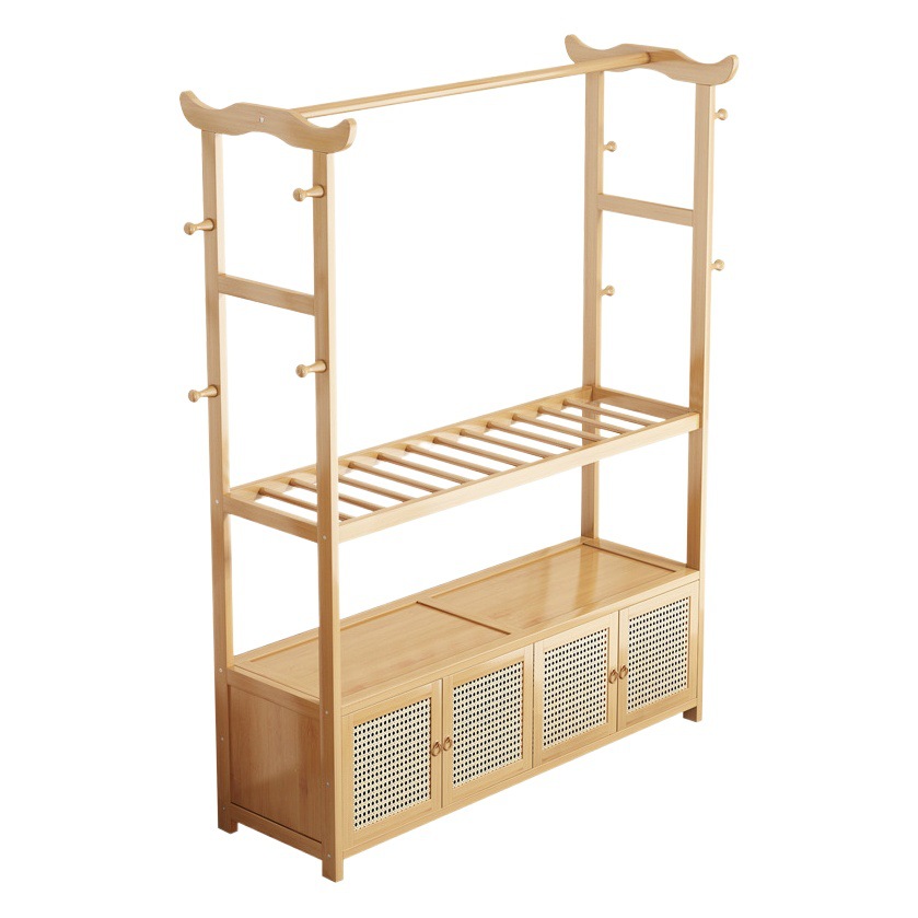 Piso perchero hogar de plástico ratán percha dormitorio simple ropa almacenamiento rack multifuncional armario
