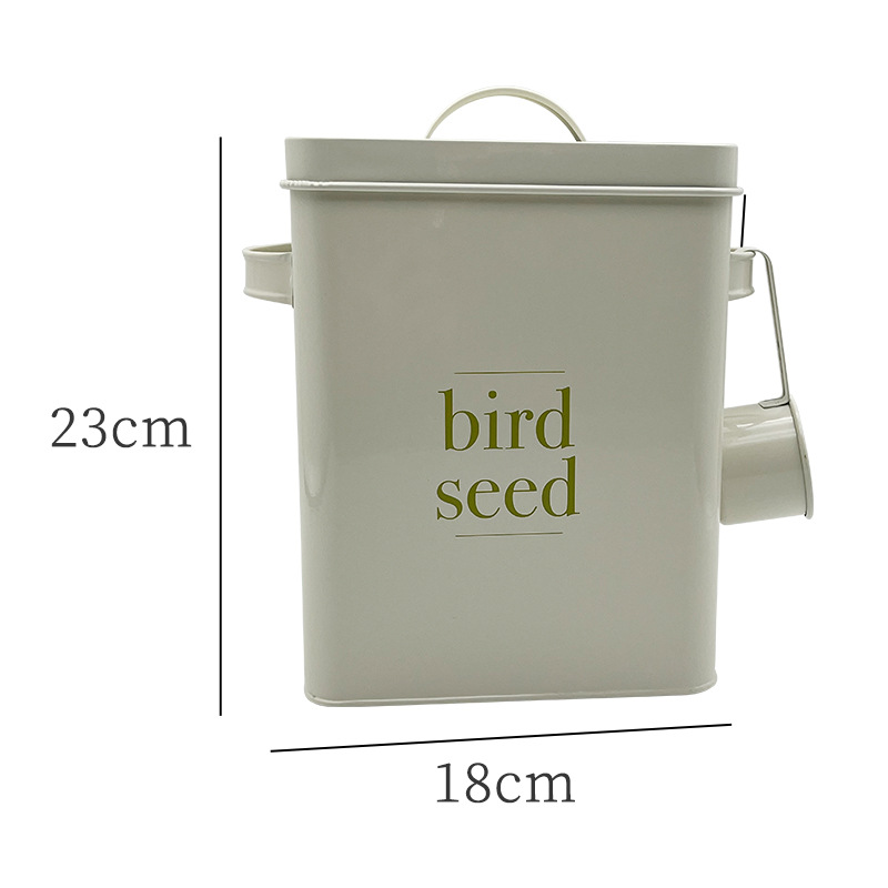 Fábrica transfronteriza personalizada cuadrada de alimentos para gatos tanque de sellado tanque de almacenamiento tanque de almacenamiento metal para alimentos para perros caja de hierro galvanizado a prueba de luz