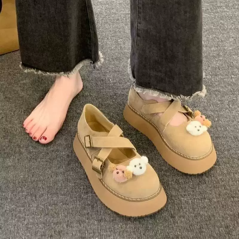 Женские балетки Birkenstock, летняя новинка 2025 года, на толстой подошве, с эффектом увеличения роста,  модель «всё включено»,  на одной ноге.