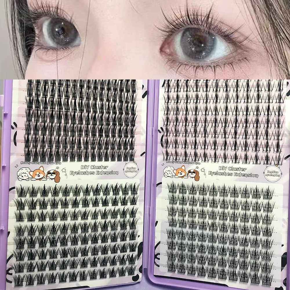 Serie de pestañas postizas transfronterizas Libro de pestañas de comercio exterior Pestañas postizas en inglés completas Pestañas postizas de gran capacidad, pelo segmentado de un solo racimo