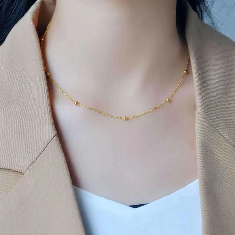 14g Weight Necklace Classification 1 Piece Quantity Daily Occasion Titanium Steel Material Geometric Pattern Women'S Gender Chain Design Simple Style Style Simple Style Geometric Titanium Steel Chain Necklace 7