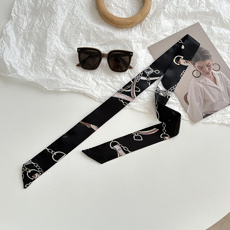 Bufanda de seda, tira larga, sentido de alta gama, nueva moda, todo-fósforo, diadema, cinturón para el cabello, bolso para el cabello, cinturón para el pañuelo multiusos
