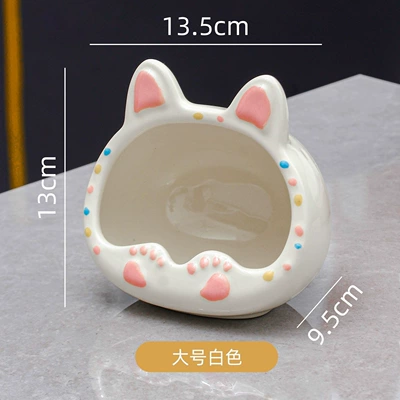 ceramic cat ashtray, cute for: Car ashtray - milky-whitecat-ashtray-large-size