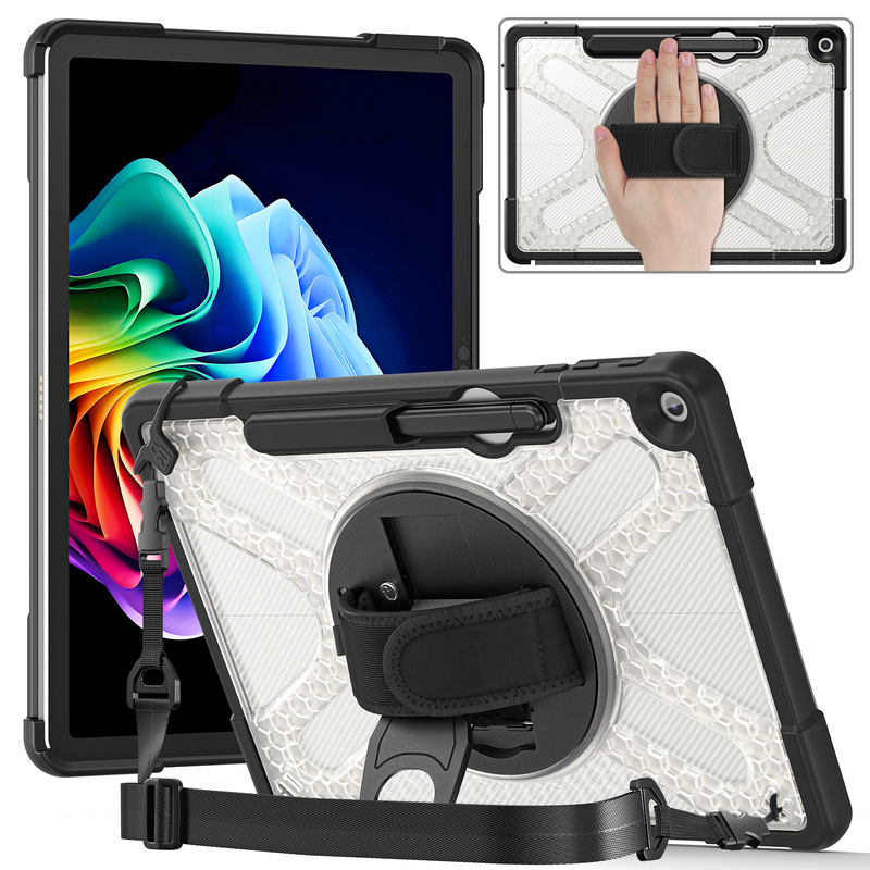 Suitable for Microsoft Surface Pro 12 Tablet Case Computer Transparent Bottom Shell Education System Protective Case with Shoulder Strap