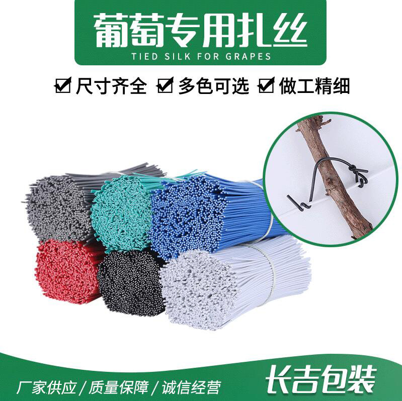 10000根镀锌包塑铁芯0.55 0.7 0.9枝条猕猴桃扎带 园林葡萄扎丝