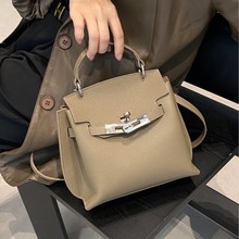 凯莉包2025跨境新款女包时尚百搭复古头层牛皮包单肩斜挎真皮包包