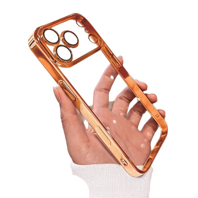 película de lente galvanizada TPU estuche suave para iPhone17PROMAX estuche de teléfono transparente Apple 16 / 15 estuche a prueba de caídas