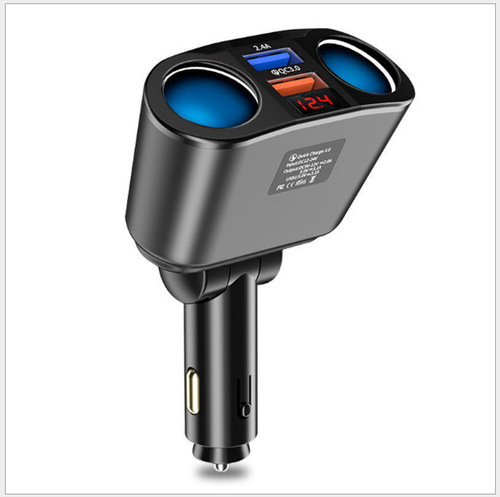 Car phone charger Bluetooth player car cigarette lighter one-drag-three QC3.0 car charger Bluetooth FM transmitter