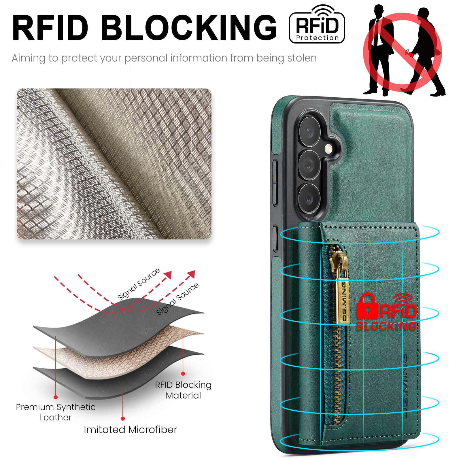 M5 für Samsung S24 magnetische kabellose Ladetelefonhülle S24 Plus Zwei-in-Eins-Anti-Diebstahl-Bürsten-Brieftaschen-Schutzhülle_voghion.com