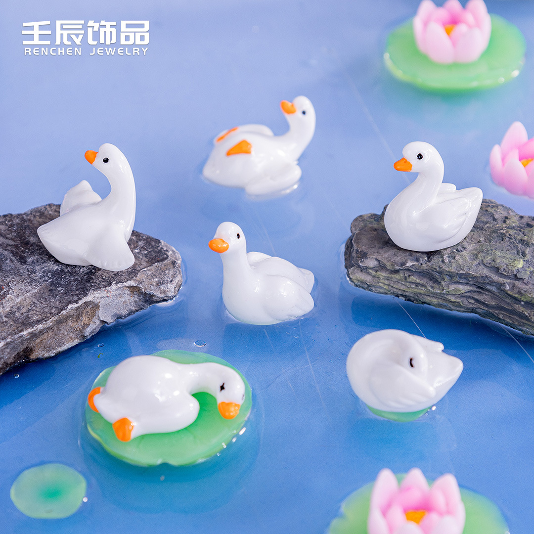Realistic resin decor, cream swan, art decoration, decorations, accessory, accessories handmade, handle, DIY