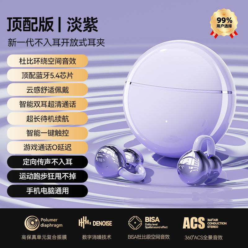 2025跨境爆款耳夹式蓝牙耳机运动降噪高颜值长续航佩戴舒适不压耳|undefined