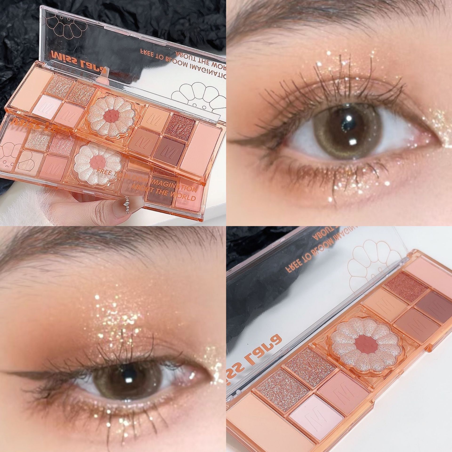 New misslara 11 Color Daisy Eyeshadow Plate Matte Sequins Pearlescent Eyeshadow Plate with High-gloss All-match Daily