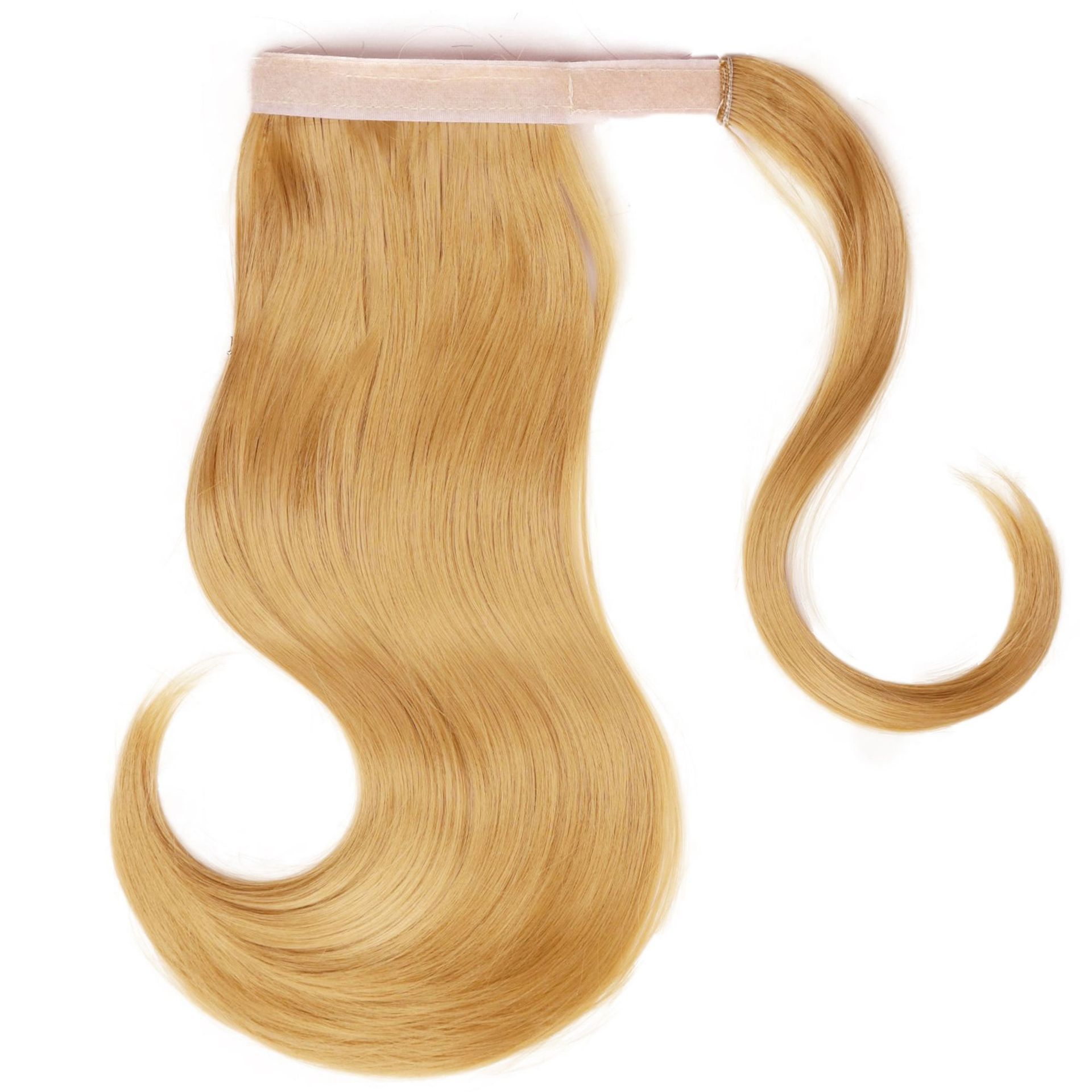 Velcro cola de caballo europea y americana cola de caballo ligeramente torcida falsa fibra química cola de caballo alta peluca