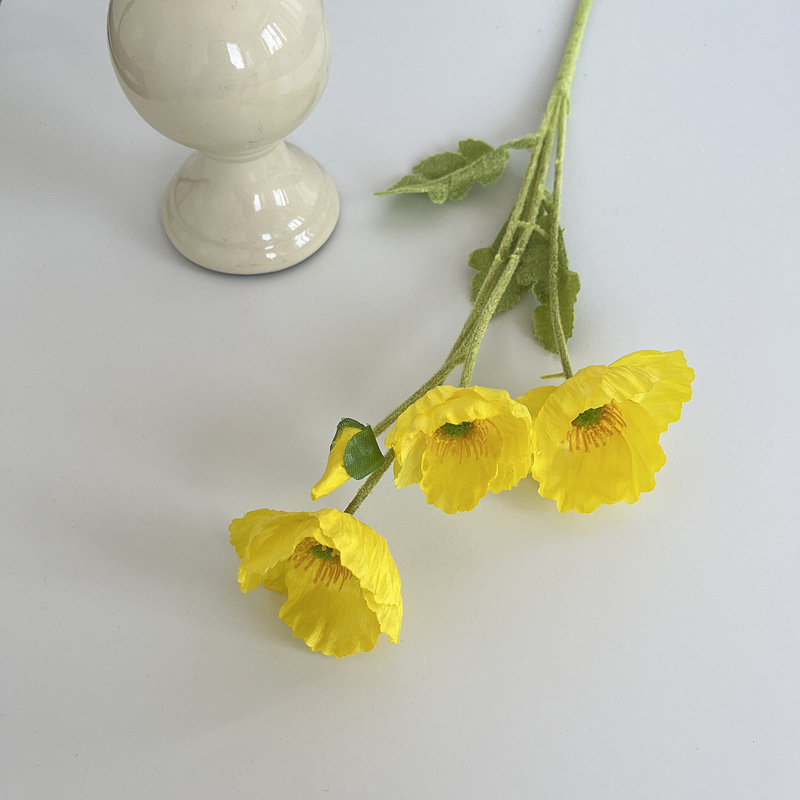虞美人仿真花婚庆用花莫奈花园仿真花材假花装饰花墙植绒仿真植绒|undefined