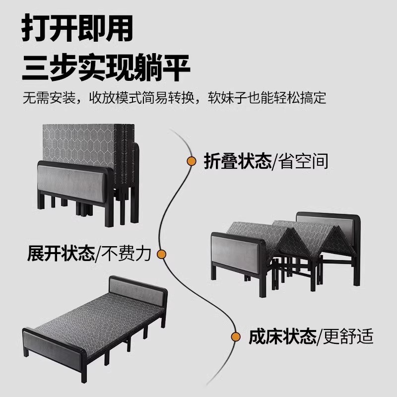 ✅ Folding Sofa Bed Dual-Purpose for Home Use, Single Bed for Bedroom, Small Apartment Hardwood Bed, Small Bed, 2025 New Model, Sturdy and Durable